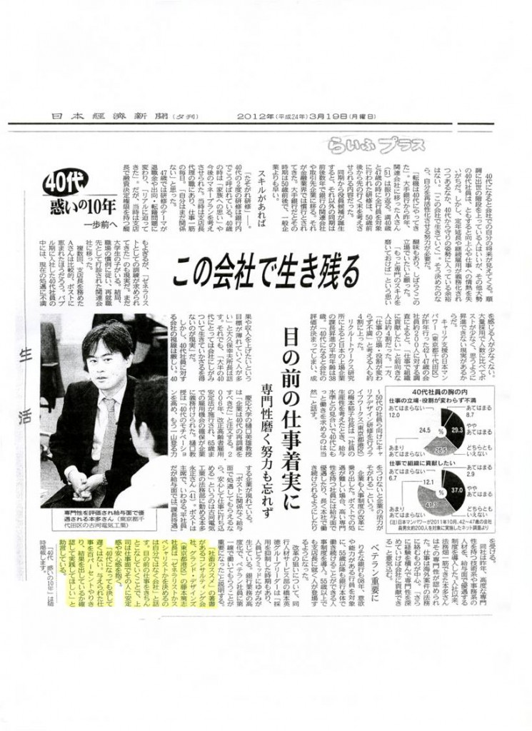 日本経済新聞夕刊20120319